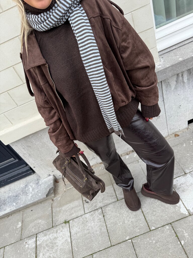 Milla & Milly soft scarf brown/blue