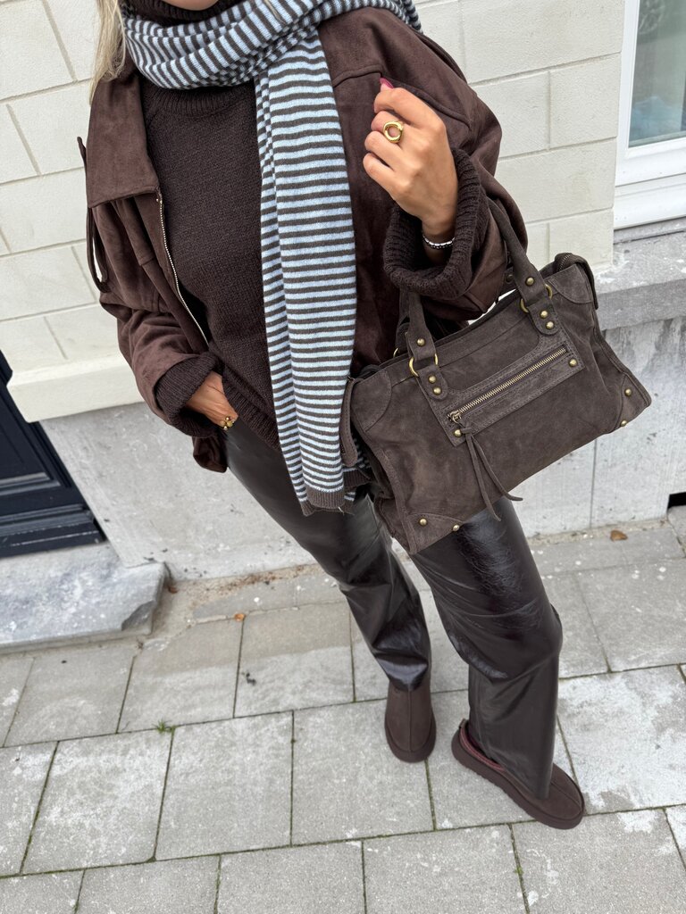 Milla & Milly soft scarf brown/blue