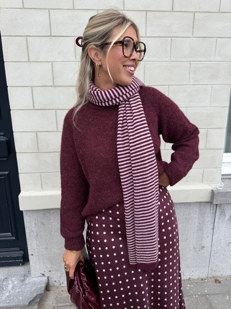 Milla & Milly soft scarf burgundy/pink