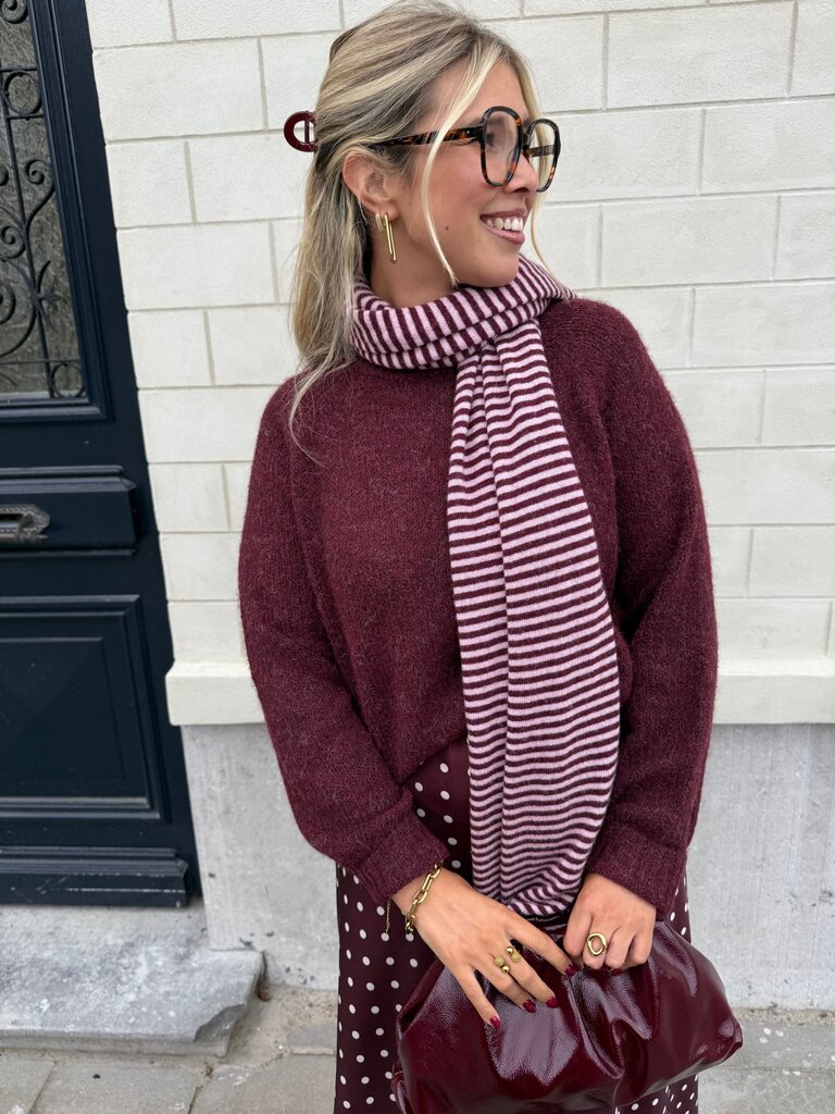 Milla & Milly soft scarf burgundy/pink