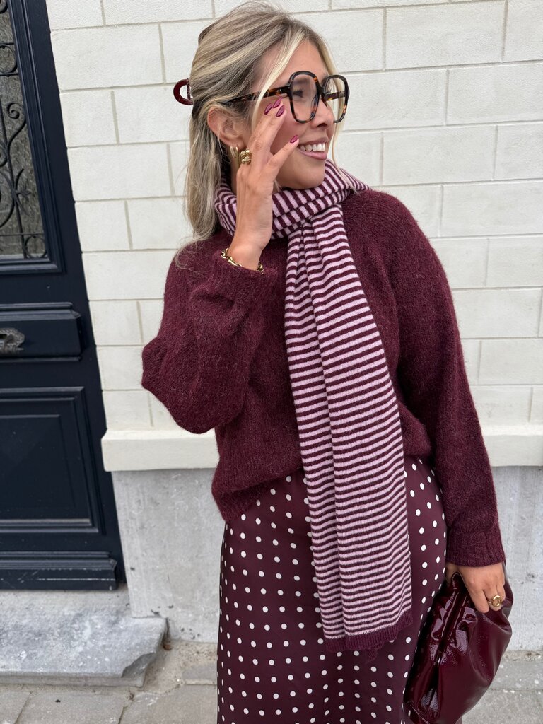 Milla & Milly soft scarf burgundy/pink