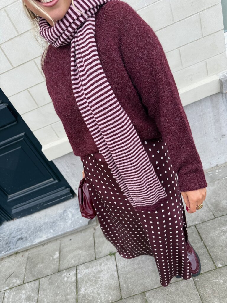 Milla & Milly soft scarf burgundy/pink