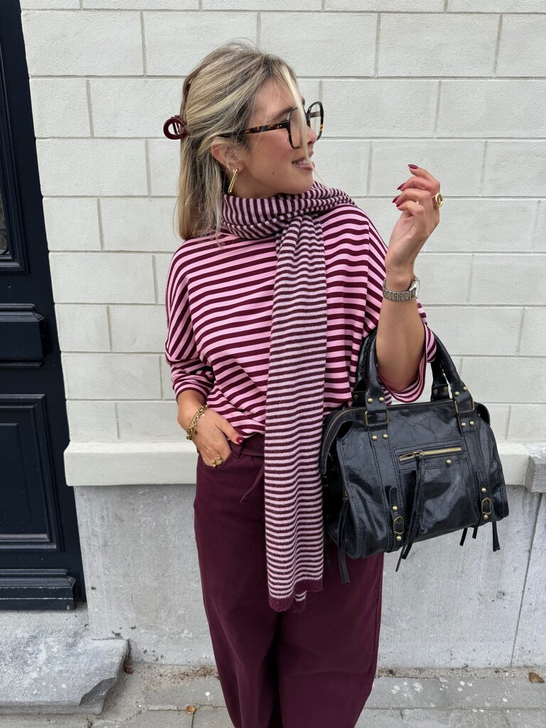 Milla & Milly soft scarf burgundy/pink