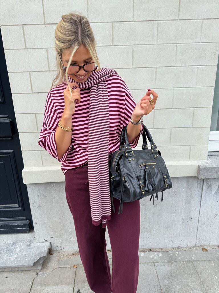 Milla & Milly soft scarf burgundy/pink