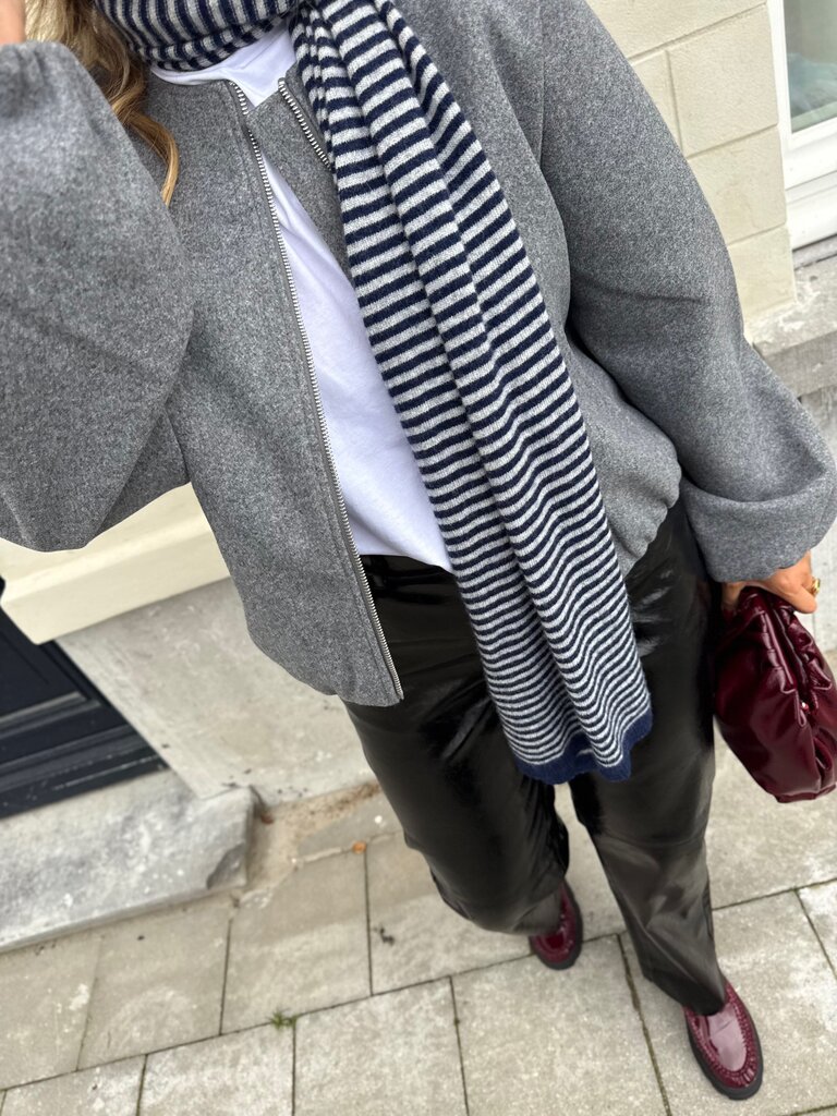Milla & Milly soft scarf grey/navy blue