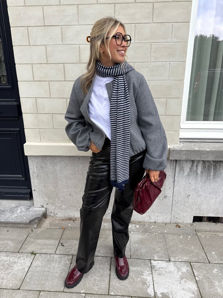 Milla & Milly soft scarf grey/navy blue