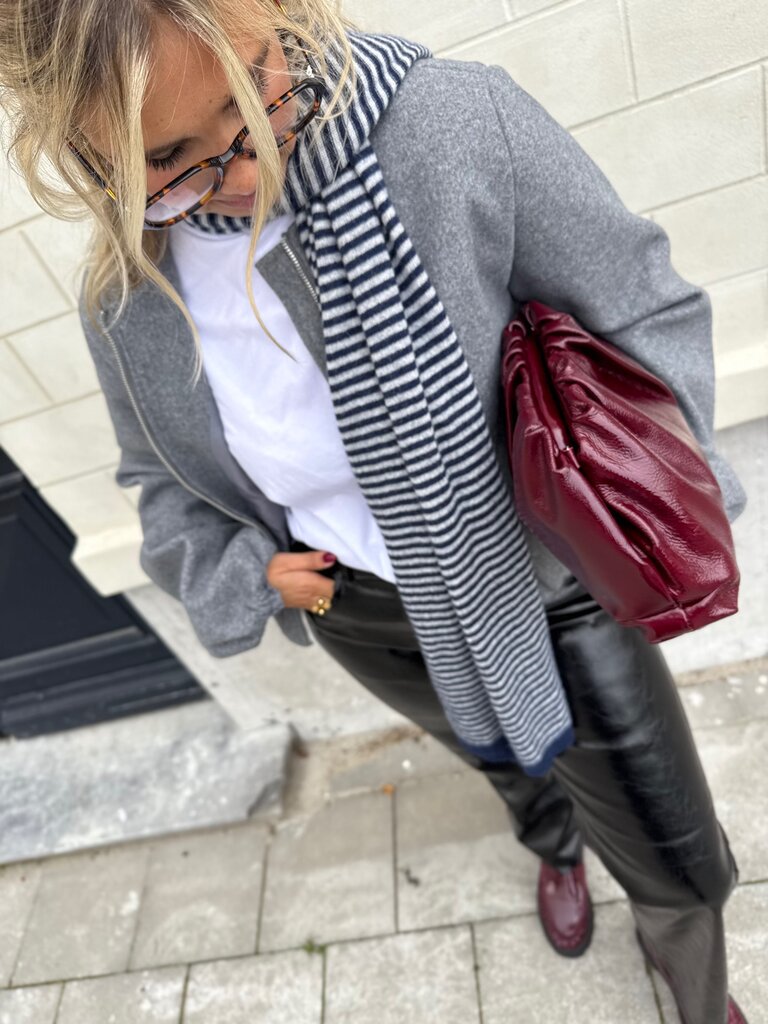 Milla & Milly soft scarf grey/navy blue