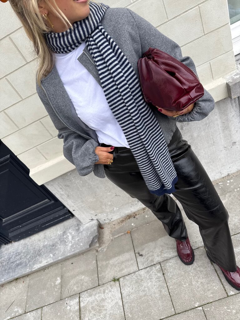 Milla & Milly soft scarf grey/navy blue