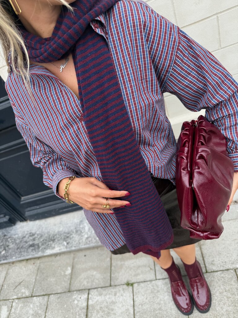 Milla & Milly soft scarf navy/bordeaux