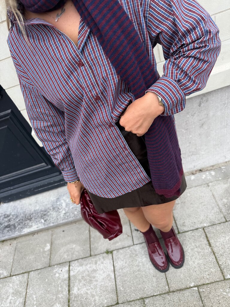 Milla & Milly soft scarf navy/bordeaux