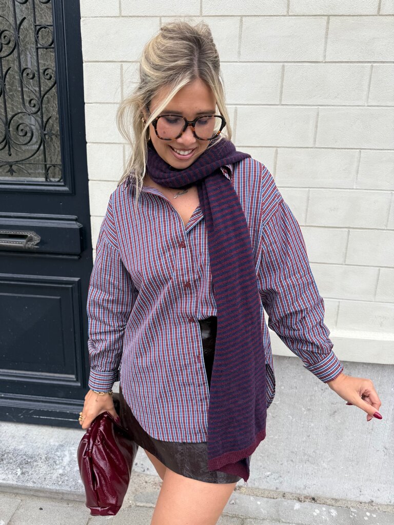 Milla & Milly soft scarf navy/bordeaux