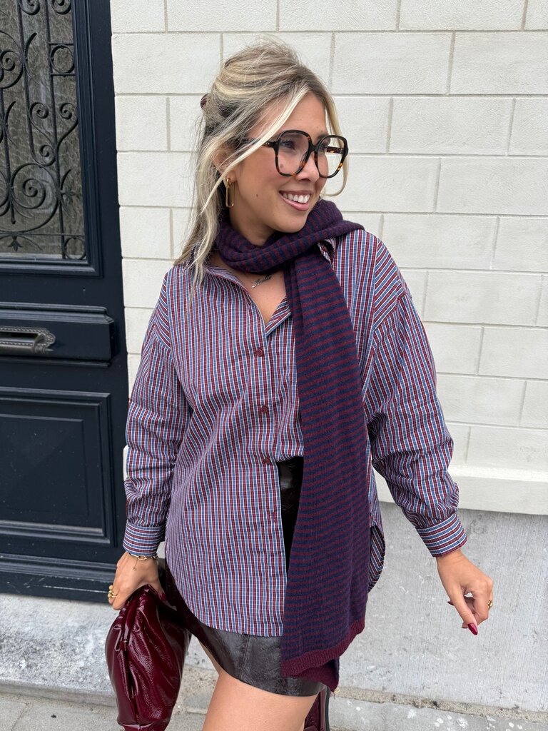 Milla & Milly soft scarf navy/bordeaux