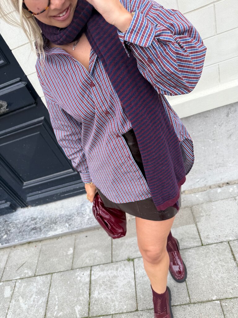 Milla & Milly soft scarf navy/bordeaux
