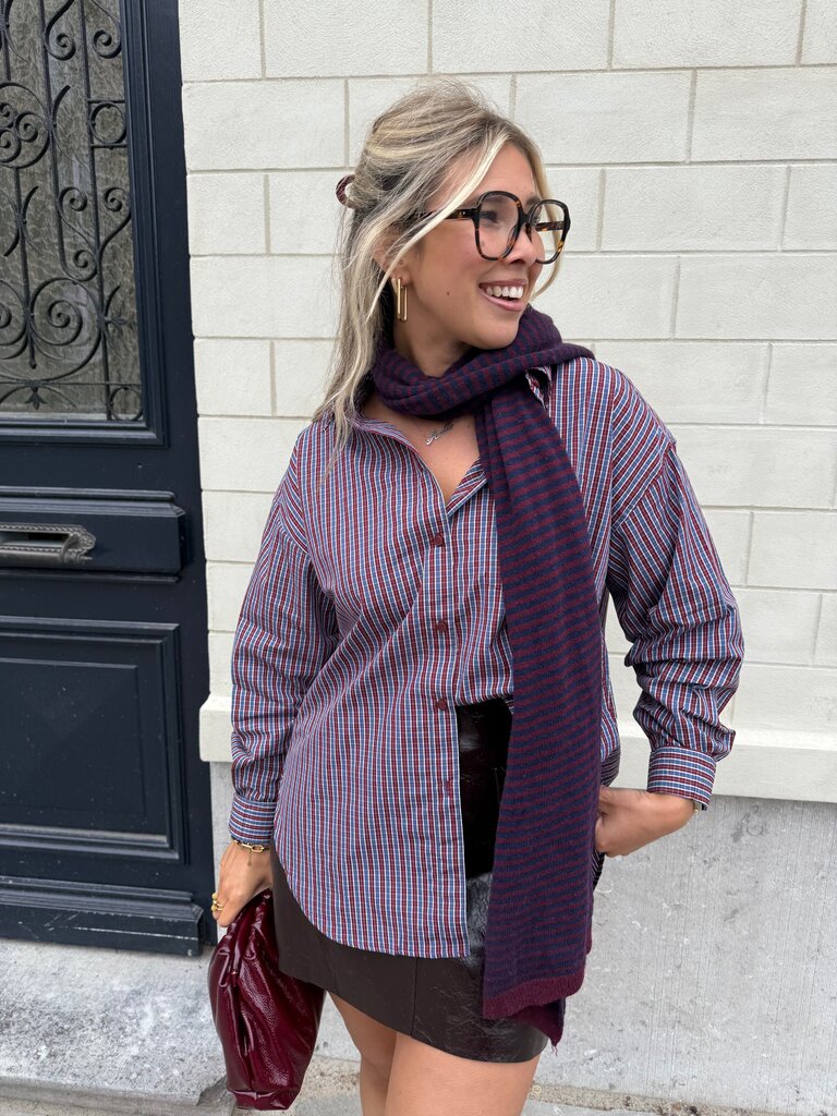 Milla & Milly soft scarf navy/bordeaux