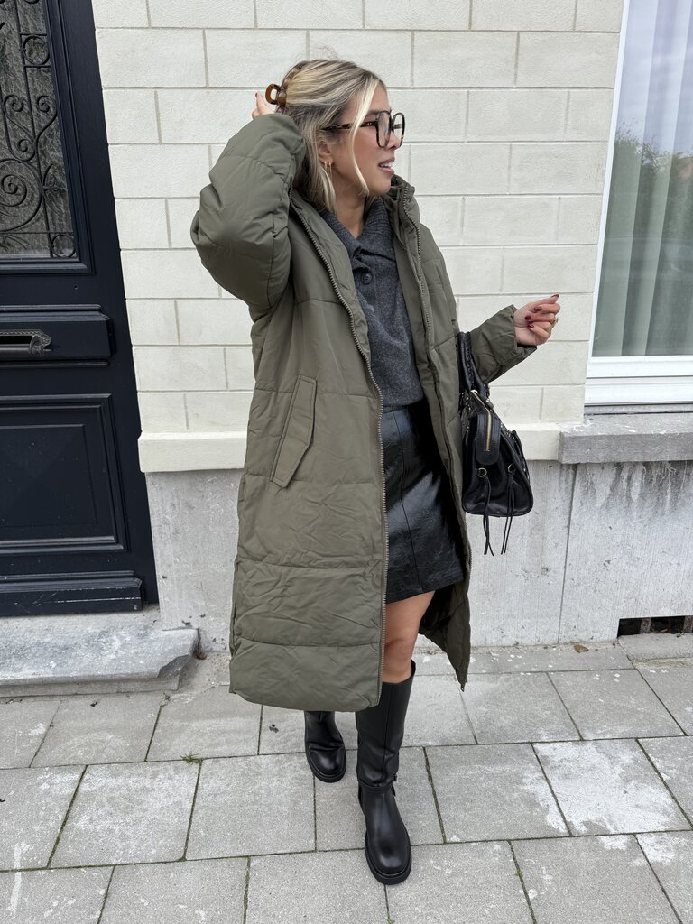 Tracy puffer long khaki