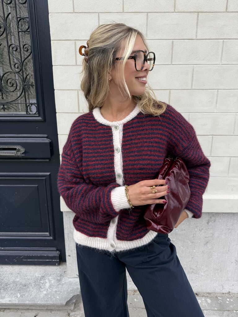 Lotte knit blue/burgundy