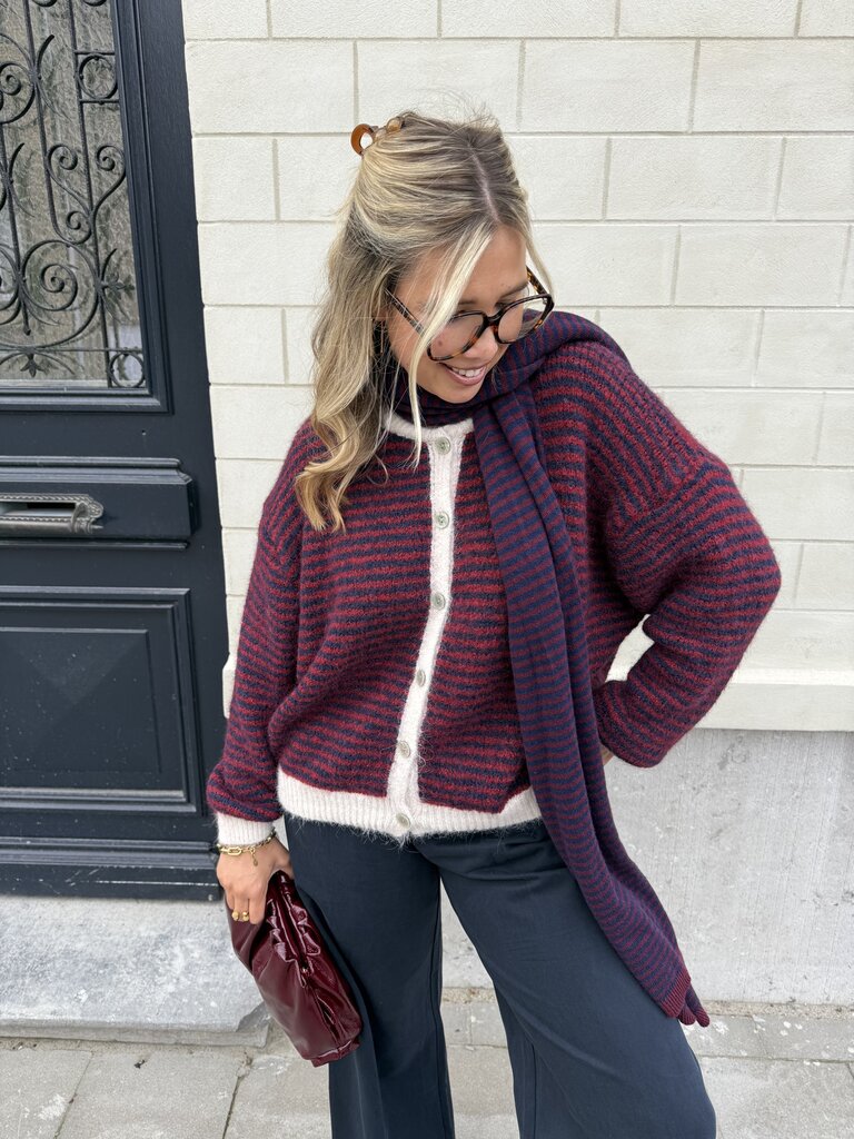 Lotte knit blue/burgundy
