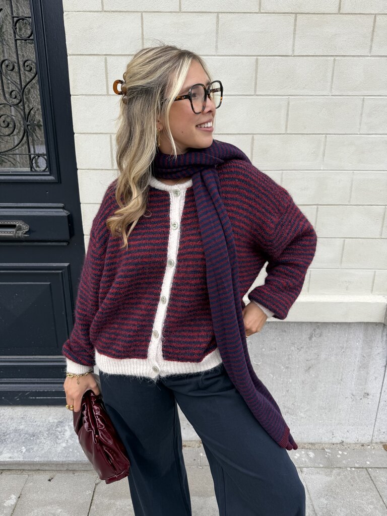 Lotte knit blue/burgundy