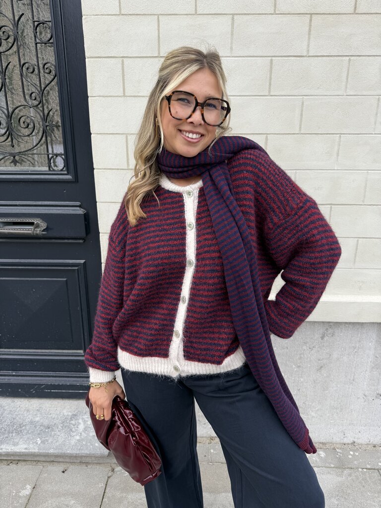 Lotte knit blue/burgundy