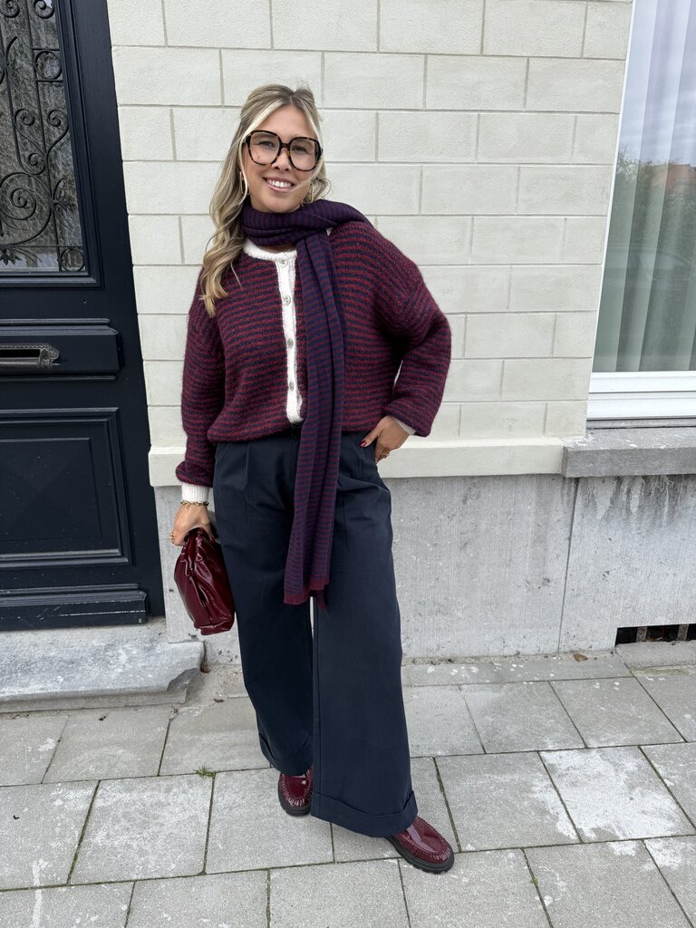 Lotte knit blue/burgundy