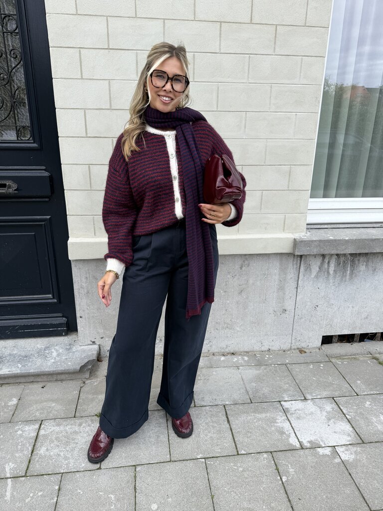 Lotte knit blue/burgundy