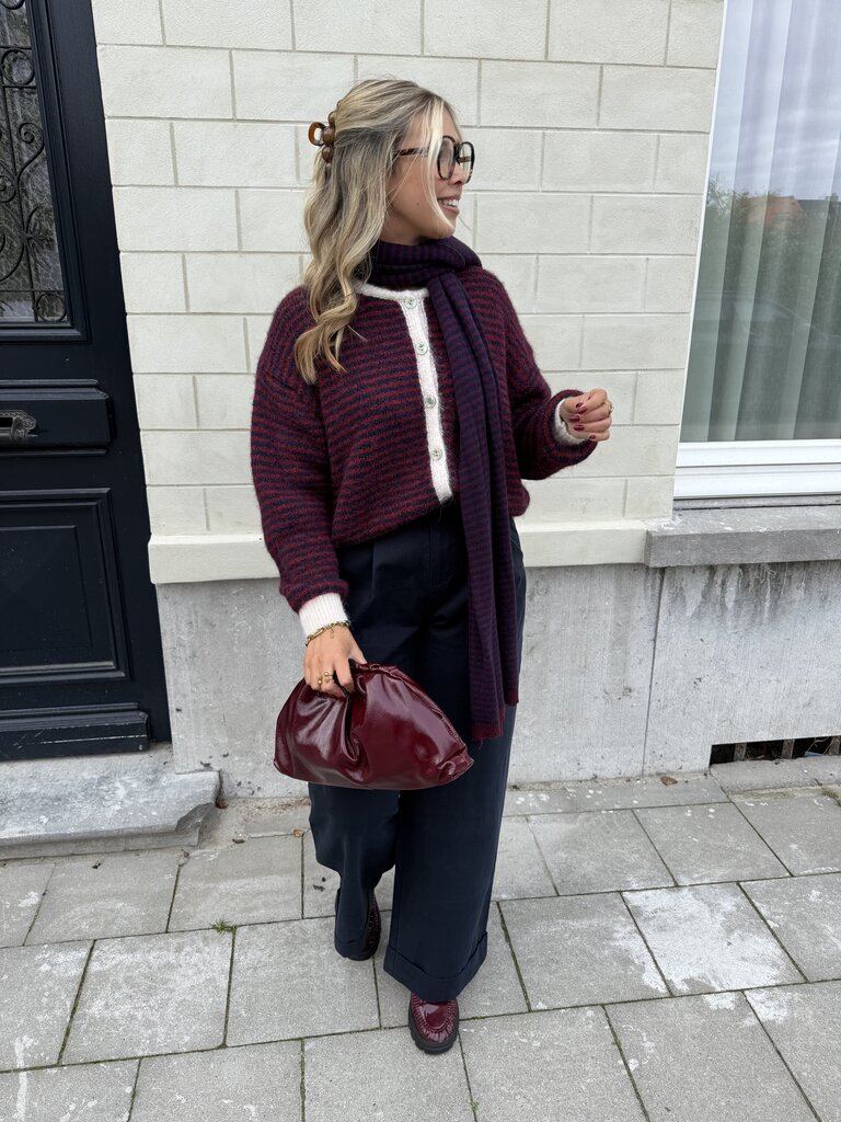 Lotte knit blue/burgundy