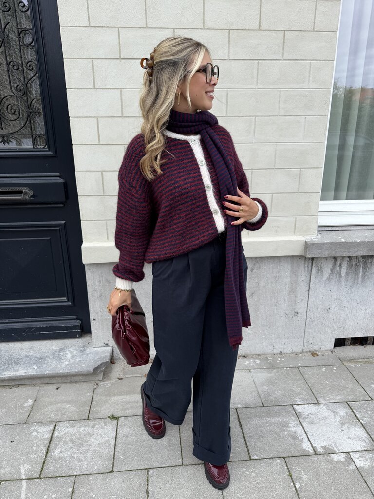 Lotte knit blue/burgundy