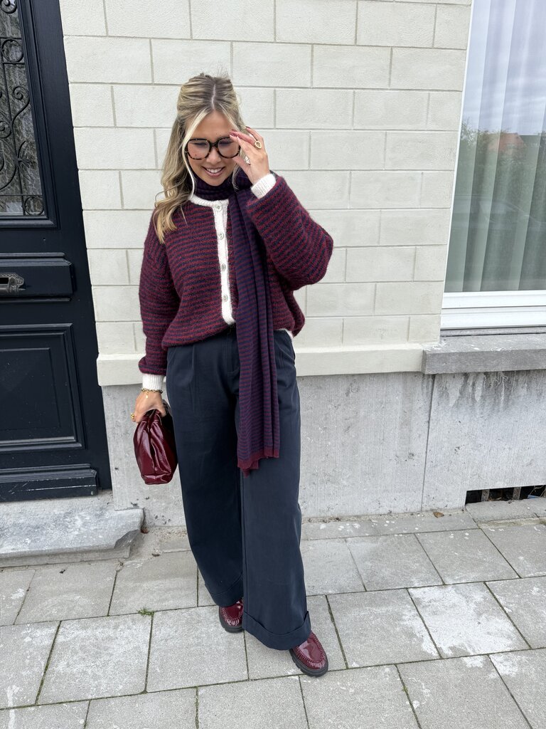 Lotte knit blue/burgundy