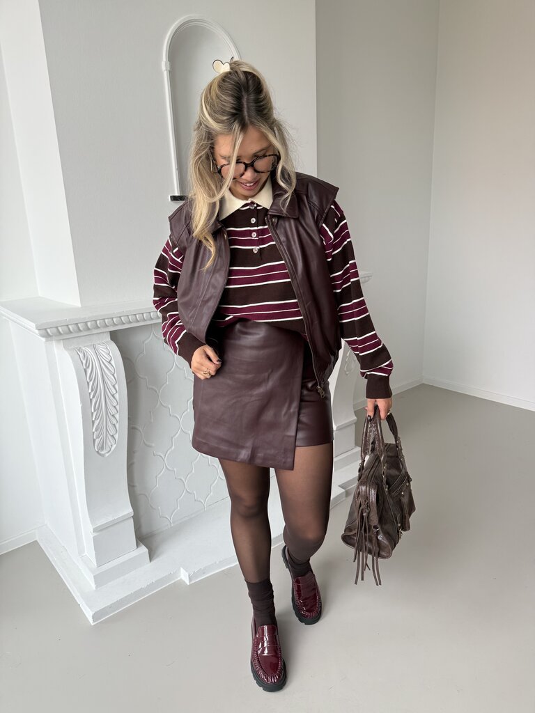 Margo faux leather skirt burgundy