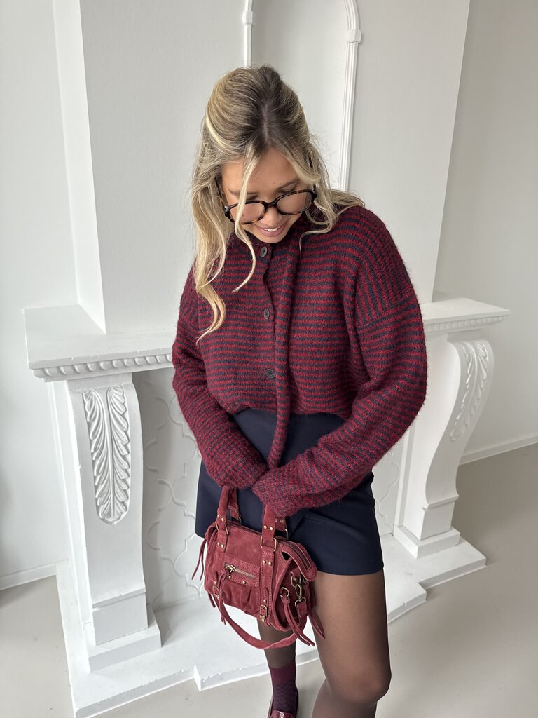 Allison knit navy/red