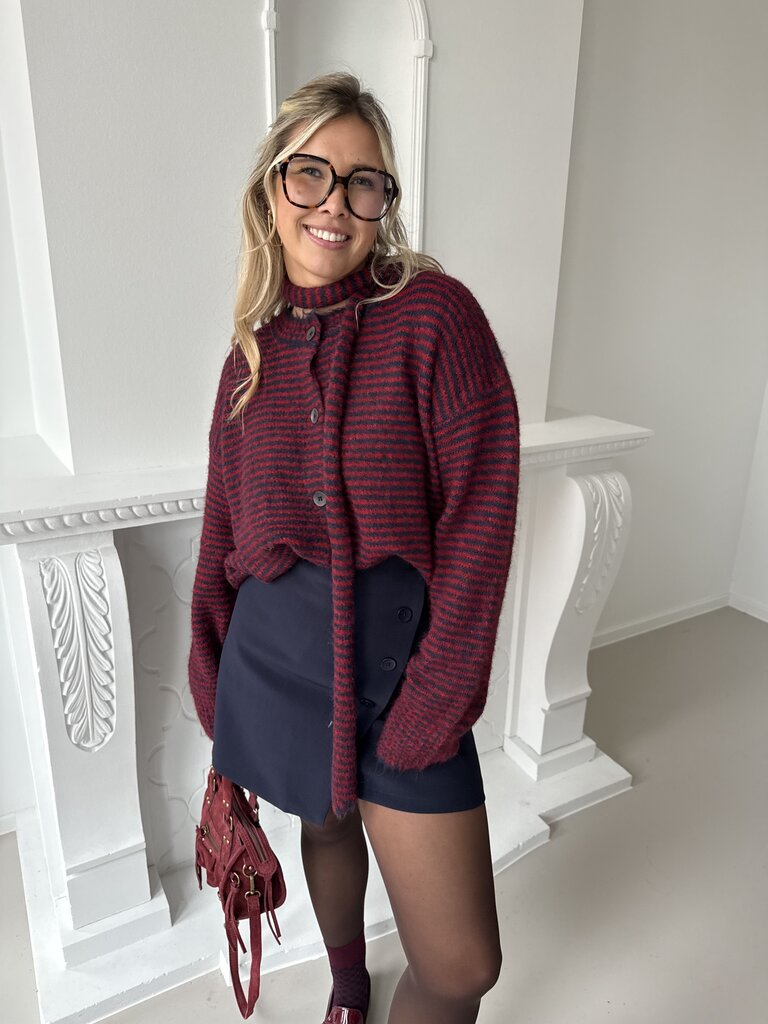 Allison knit navy/red
