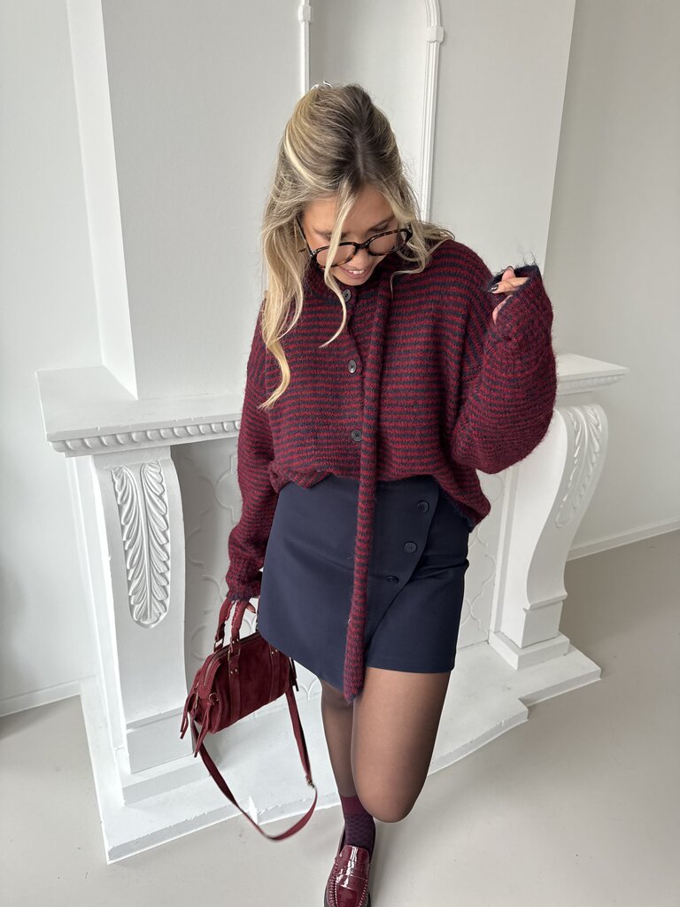 Allison knit navy/red