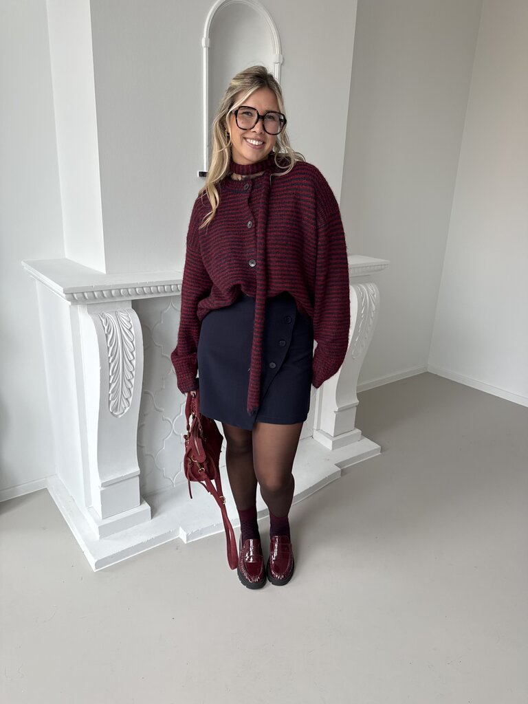 Allison knit navy/red