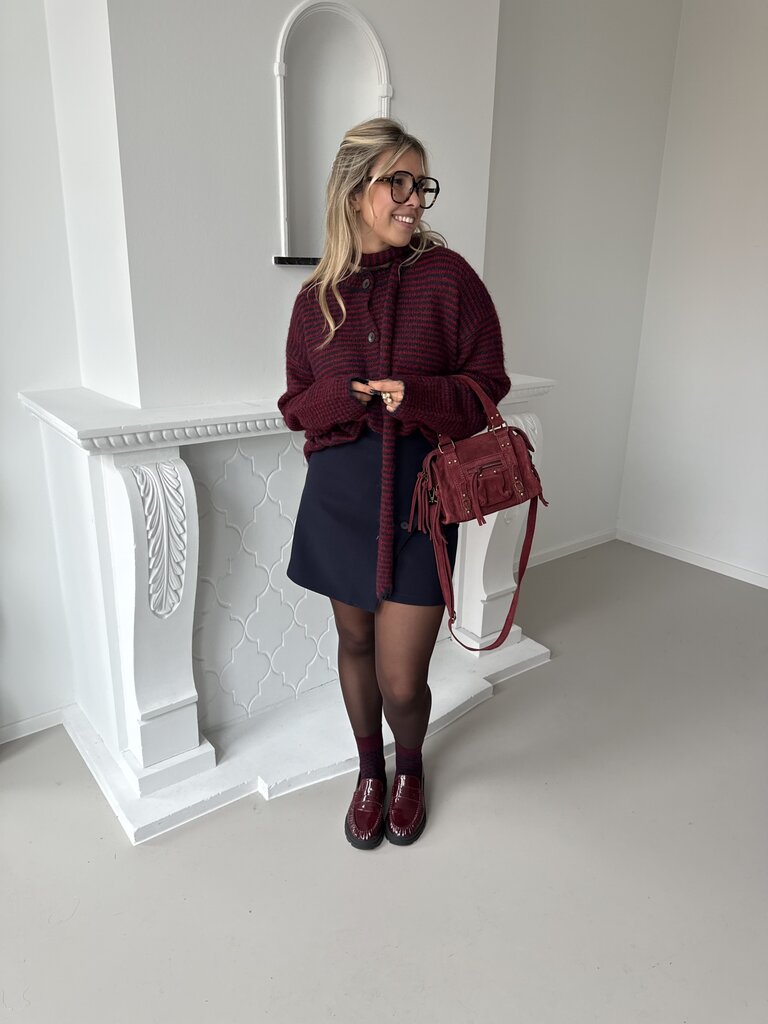 Allison knit navy/red