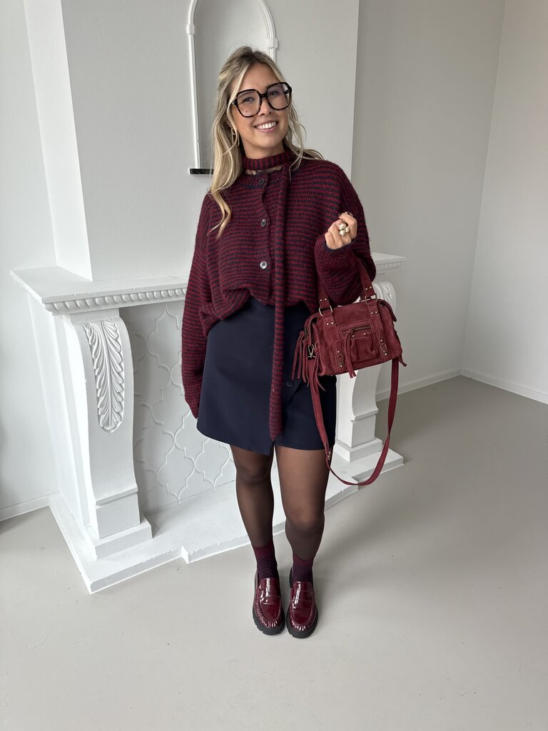 Allison knit navy/red