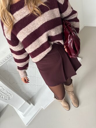 Jolene knit beige/burgundy
