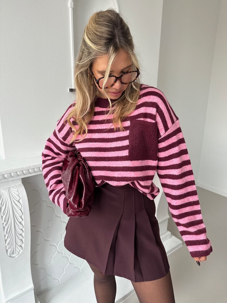 Victoria knit burgundy/pink