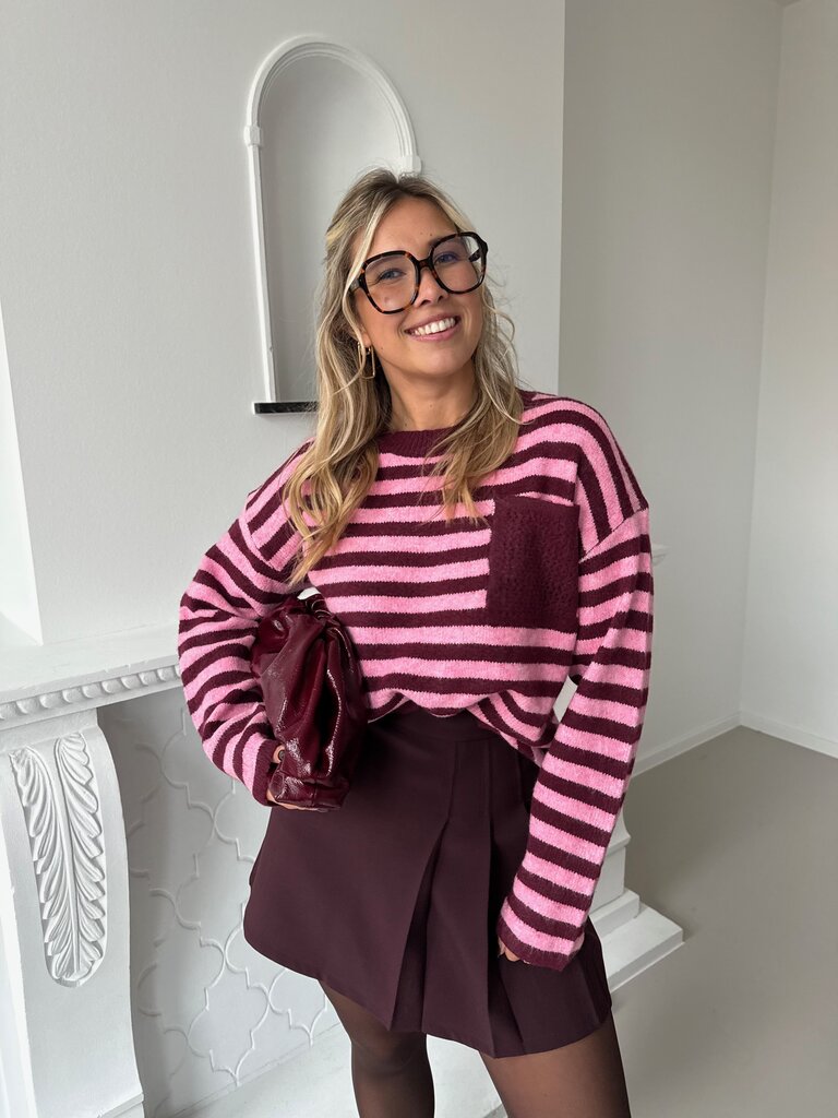Victoria knit burgundy/pink