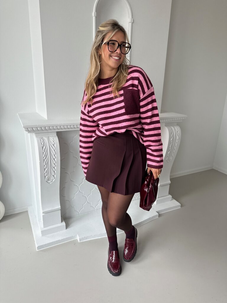 Victoria knit burgundy/pink