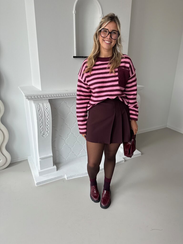 Victoria knit burgundy/pink