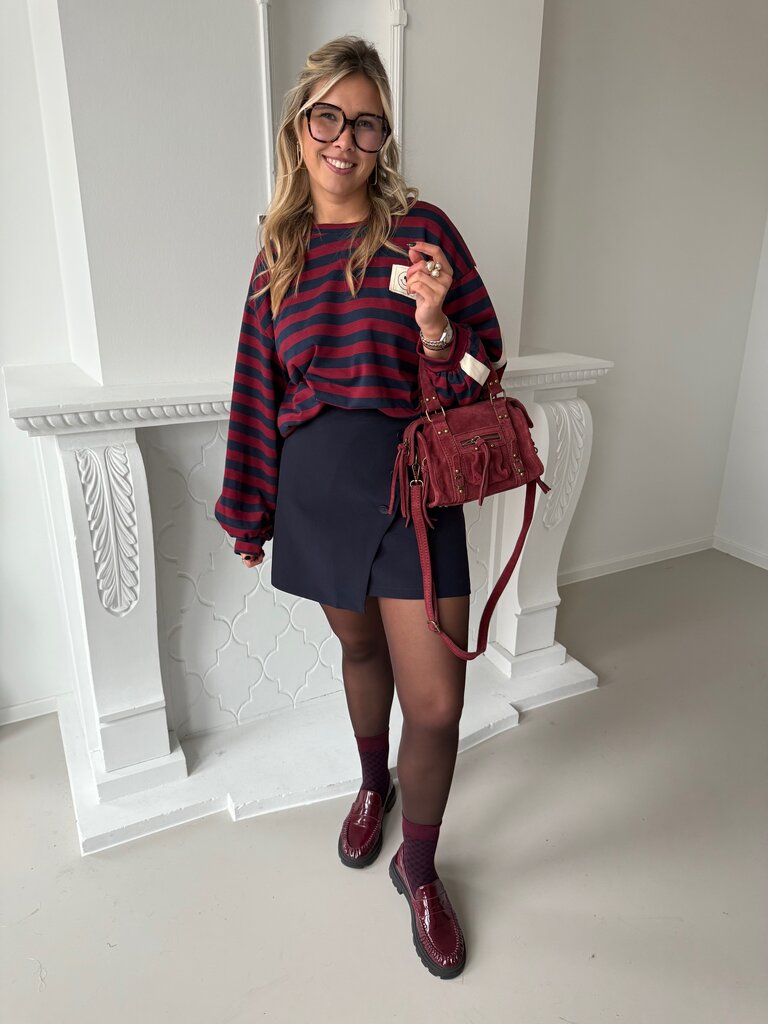 Victoria sweat blue/burgundy