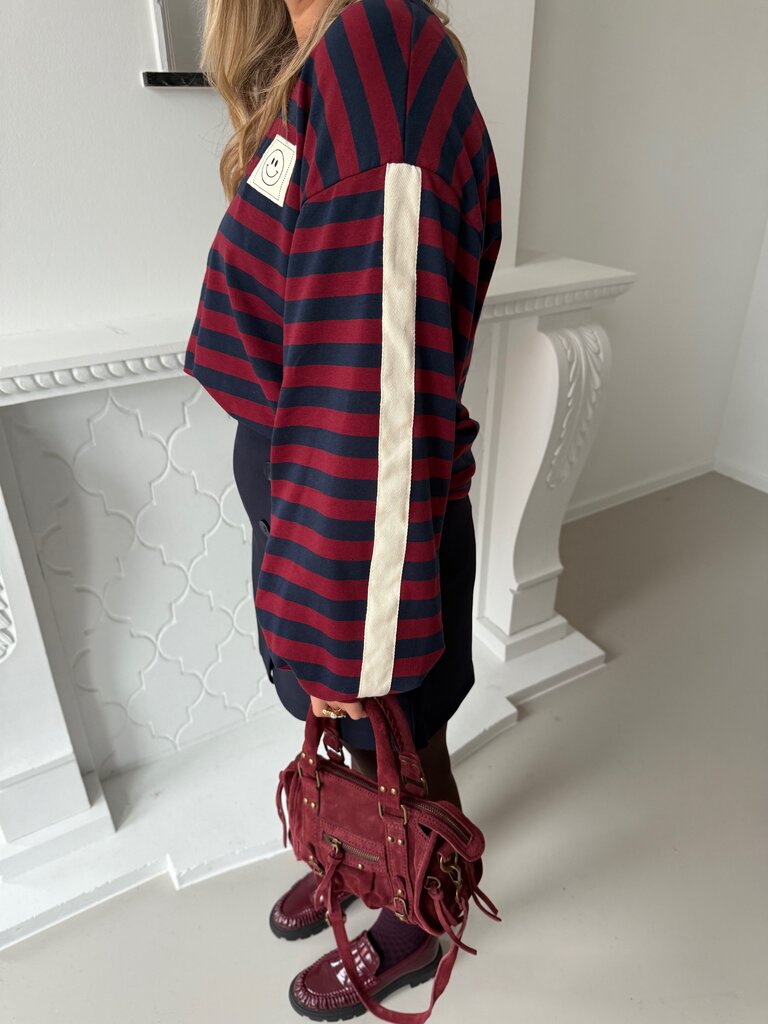 Victoria sweat blue/burgundy