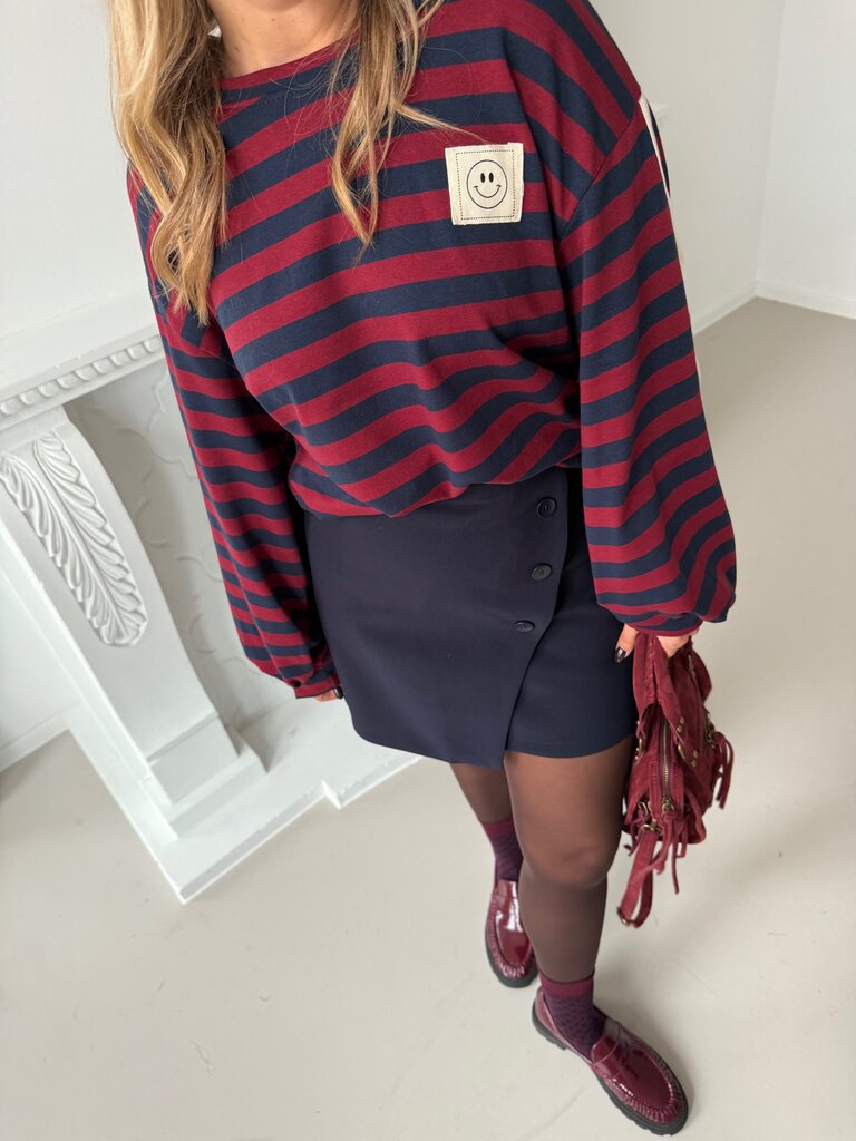 Victoria sweat blue/burgundy