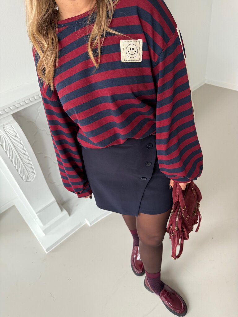 Victoria sweat blue/burgundy