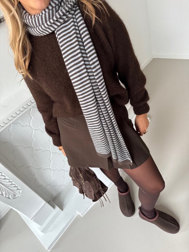 Milla & Milly soft scarf brown/blue