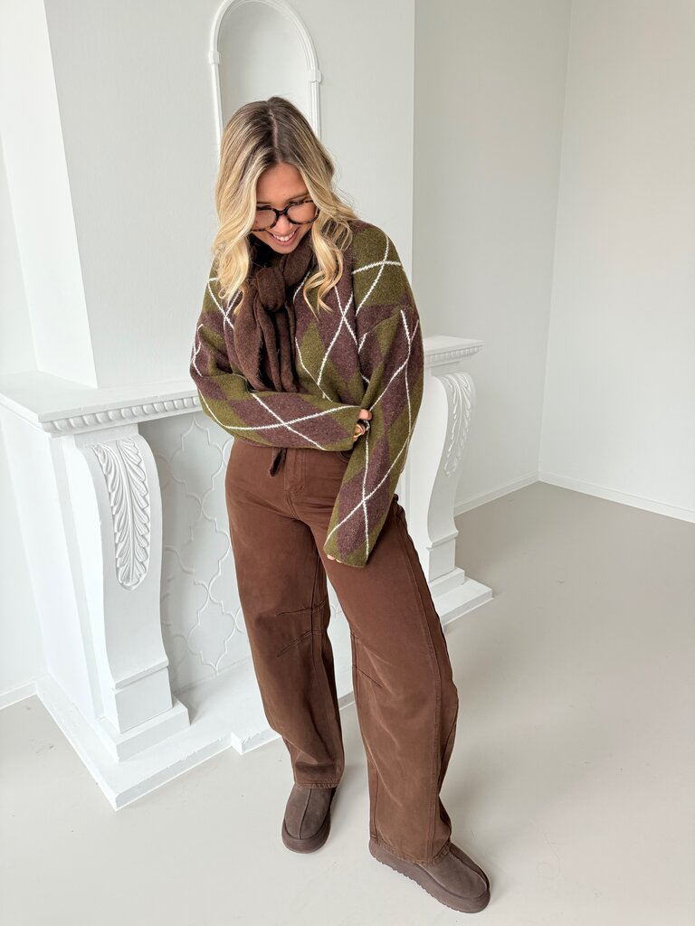 Tess barrel jeans brown