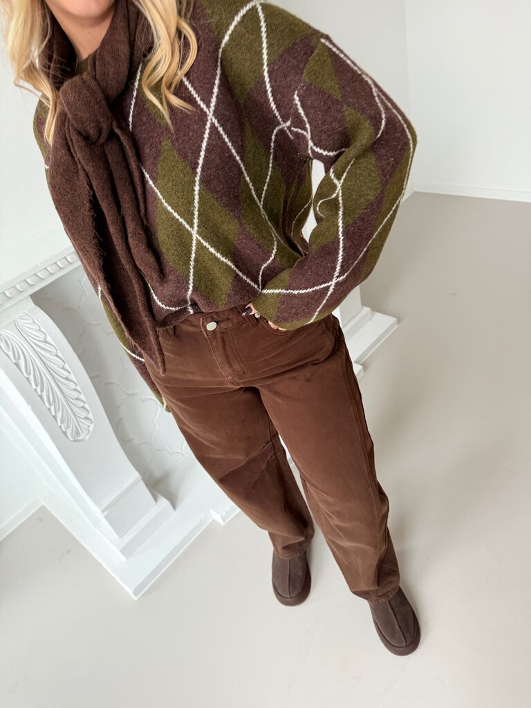 Tess barrel jeans brown