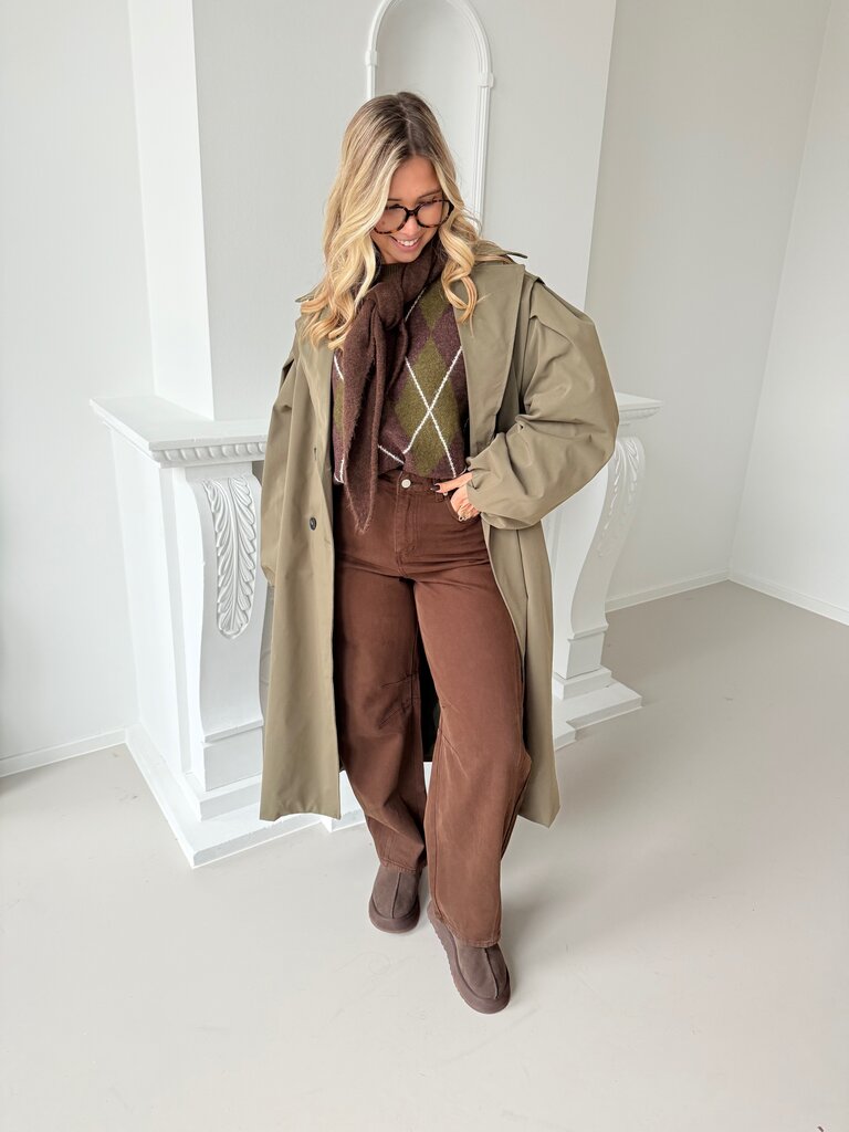 Tess barrel jeans brown