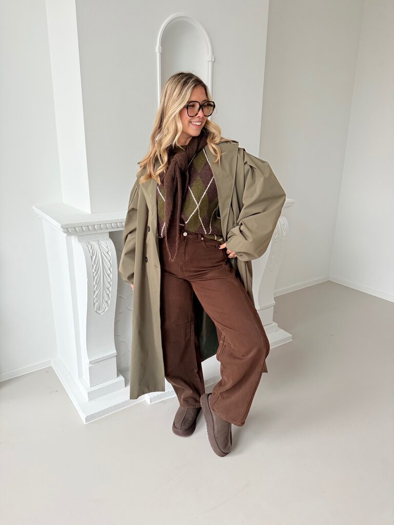 Tess barrel jeans brown