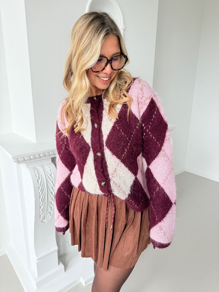 Lola gilet pink/burgundy